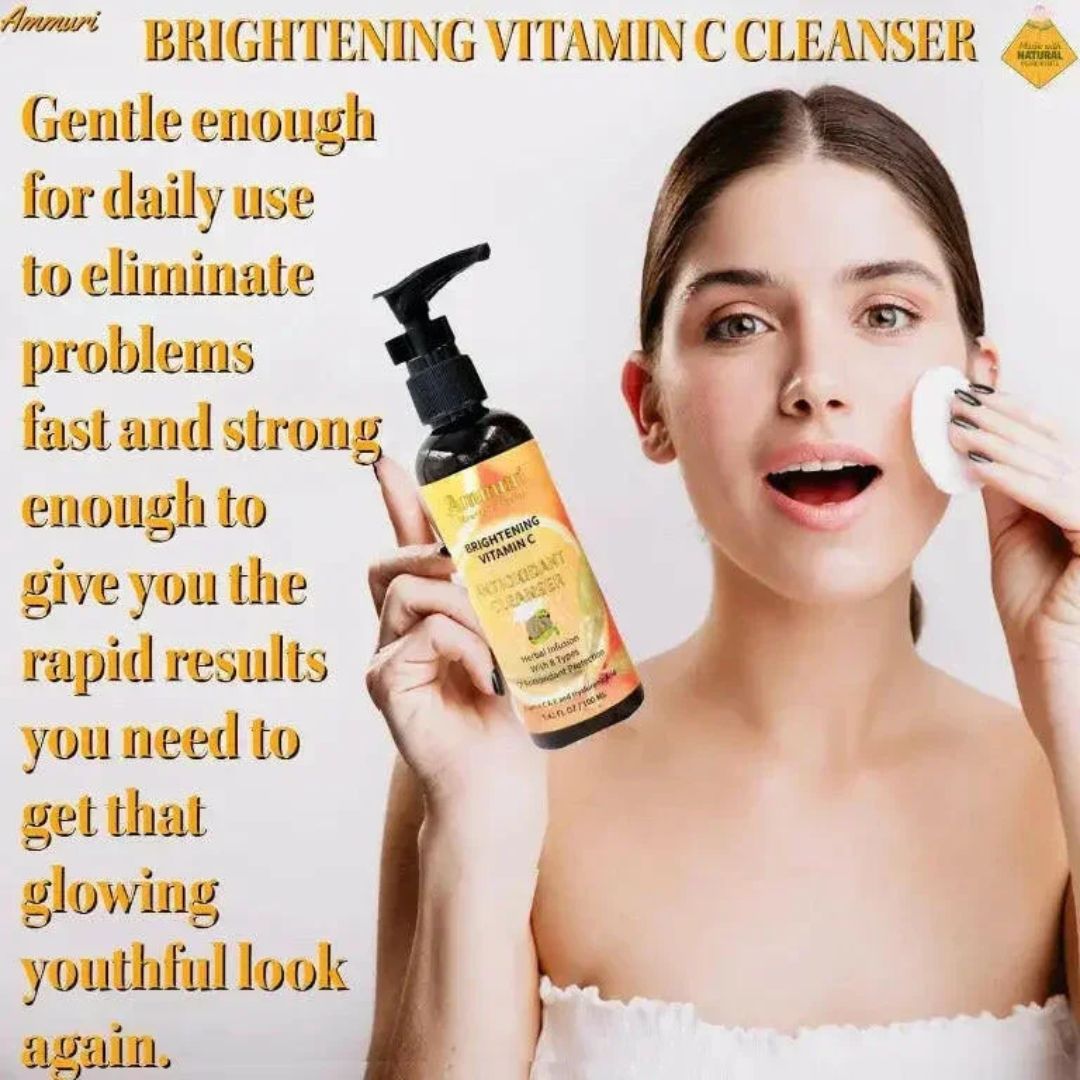 Ammuri Vitamin C Facial Cleanser 100ml – Brightening Daily Face Wash with Antioxidants for Radiant, Hydrated Skin