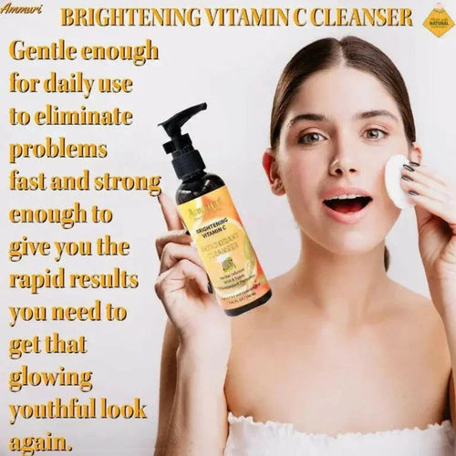 Ammuri Vitamin C Facial Cleanser 100ml – Brightening Daily Face Wash with Antioxidants for Radiant, Hydrated Skin