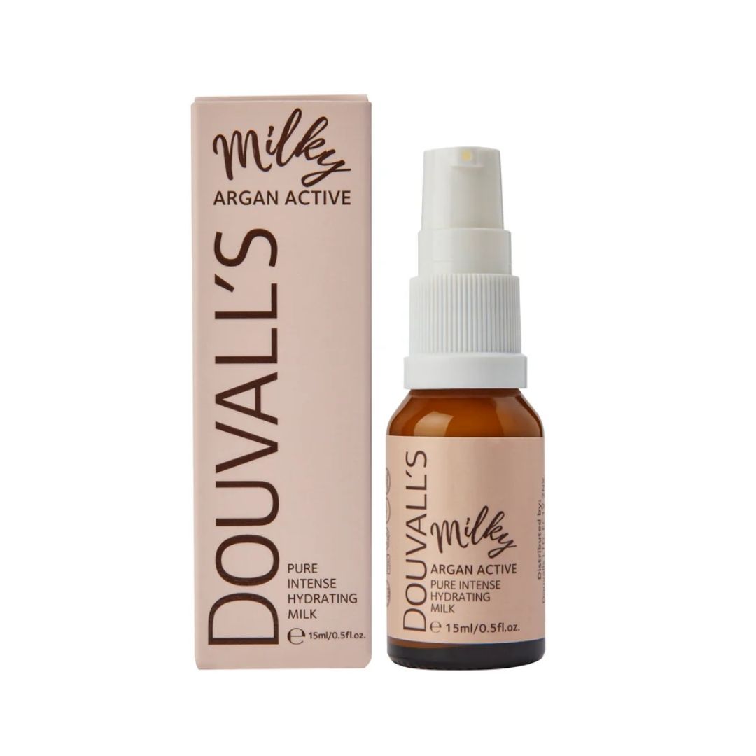 Douvall's Mini Milky Argan Active Moisturiser 15ml – Hydrating Anti-Ageing Argan Oil Face Cream for All Skin Types