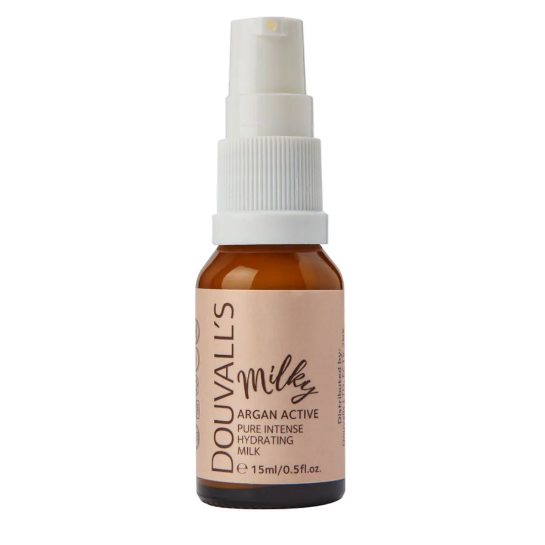 Douvall's Mini Milky Argan Active Moisturiser 15ml – Hydrating Anti-Ageing Argan Oil Face Cream for All Skin Types