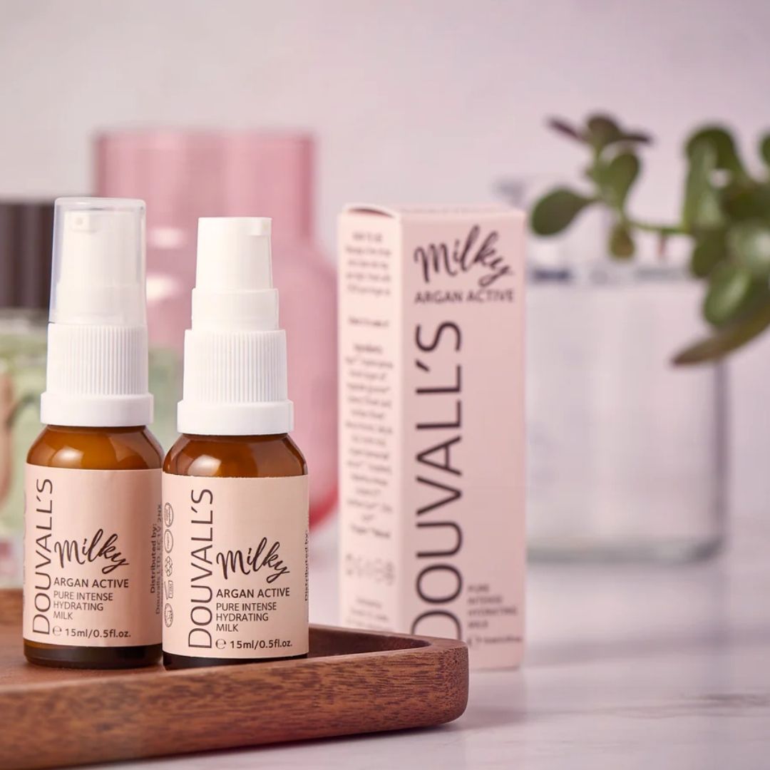 Douvall's Mini Milky Argan Active Moisturiser 15ml – Hydrating Anti-Ageing Argan Oil Face Cream for All Skin Types