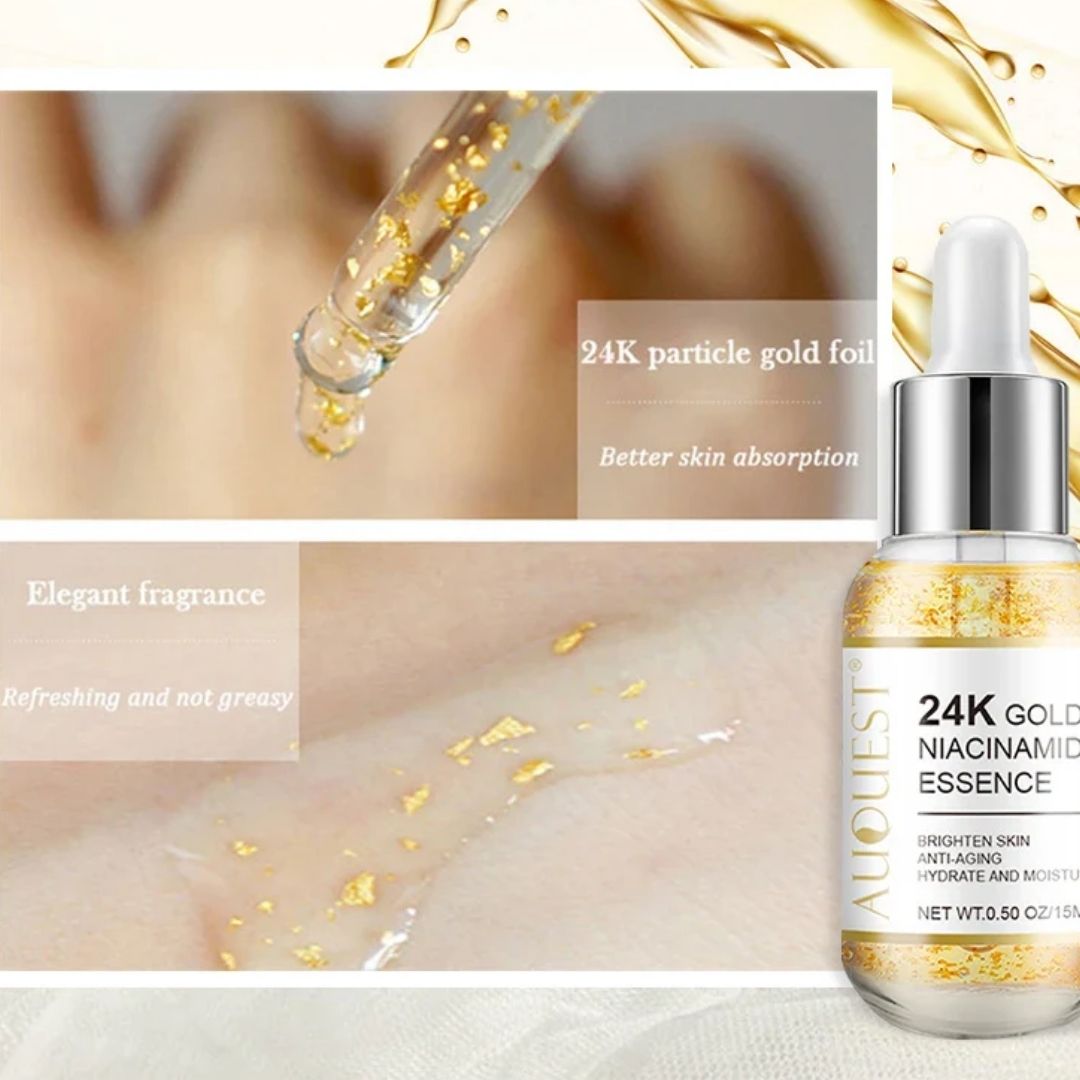 AUQUEST Anti-Wrinkle Facial Products Kit – 24K Gold Retinol Skincare Set for Dark Spots, Eye Bags & Firming