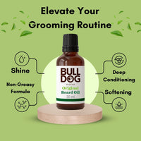 Bulldog Skincare Original Beard Oil, Men's Grooming, Beard Moisturiser for Softer, Supple Beards, 30g