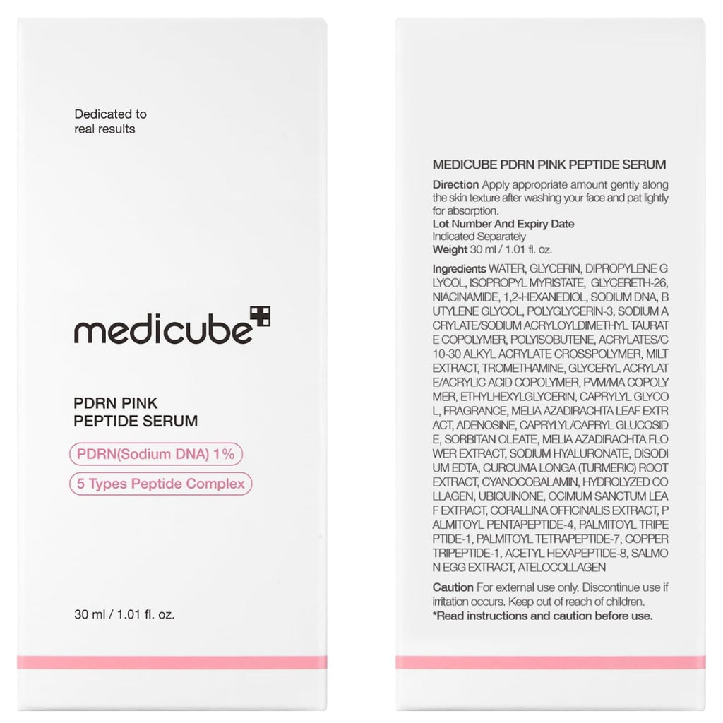 Medicube PDRN Pink Peptide Brightening Serum Niacinamide, Hydrating & Moisturising & Firming, 30ml