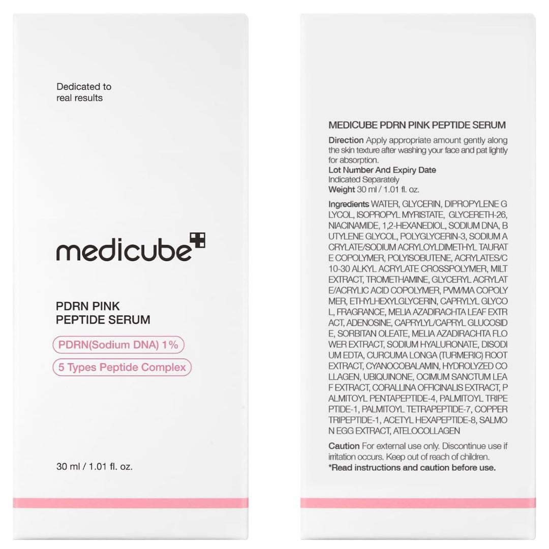 Medicube PDRN Pink Peptide Brightening Serum Niacinamide, Hydrating & Moisturising & Firming, 30ml