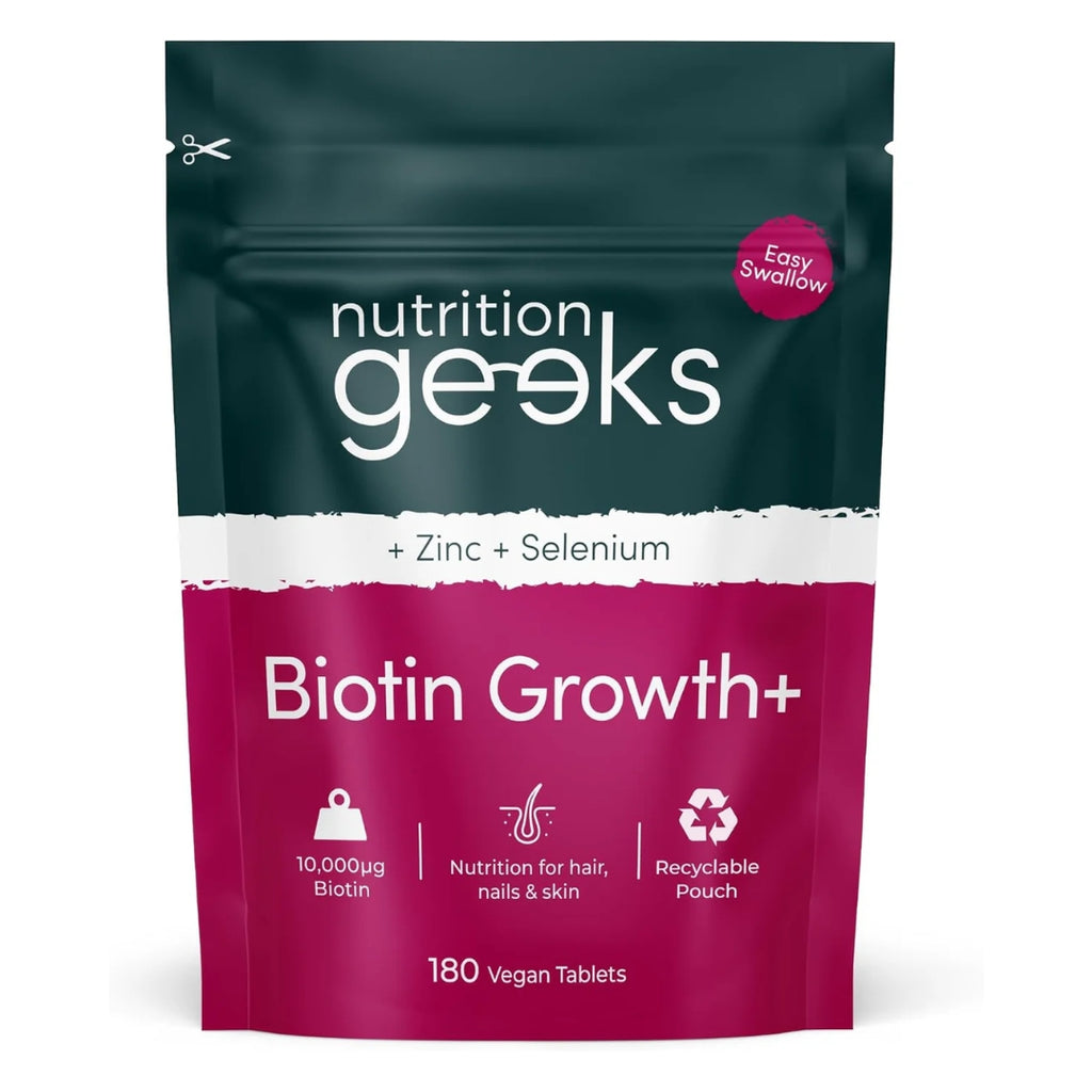 Biotin Hair Growth Supplement - 180 Vegan Tablets Enhanced with Zinc & Selenium, Biotin 10000 mcg - for Women & Men