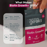 Biotin Hair Growth Supplement - 180 Vegan Tablets Enhanced with Zinc & Selenium, Biotin 10000 mcg - for Women & Men