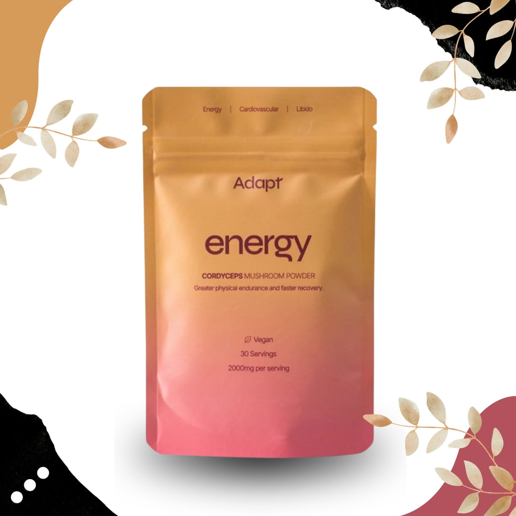 Adapt Functional Mushroom Powder 60g – 100% Organic Tremella, Lion's Mane, Reishi, Cordyceps – Nootropic & Adaptogen Wellness Supplement
