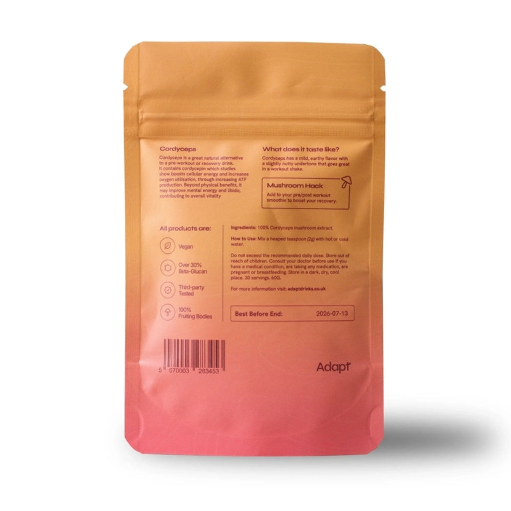 Organic Cordyceps Mushroom Powder (2000mg) – Natural Energy, Stamina & Performance Boost | 30 Servings