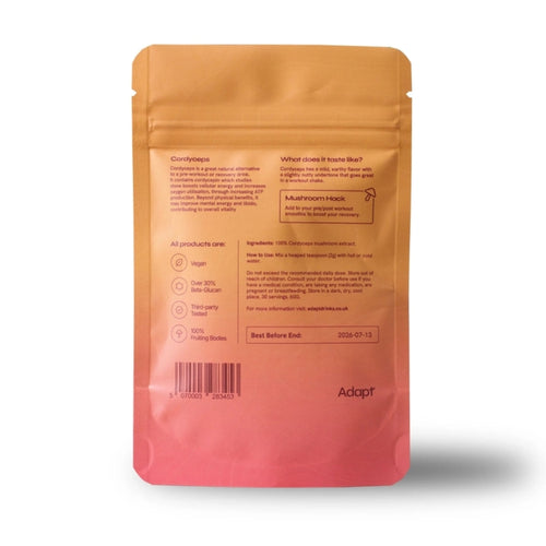 Organic Cordyceps Mushroom Powder (2000mg) – Natural Energy, Stamina & Performance Boost | 30 Servings